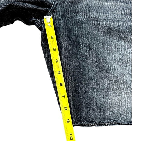 All Saints Men Switch Black Denim Shorts Button Fly Frayed Hem Multiple Size NWT - Picture 5 of 6